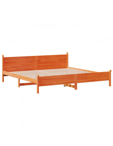 Letto senza Materasso Marrone Cera 180x200 cm in Legno di Pino