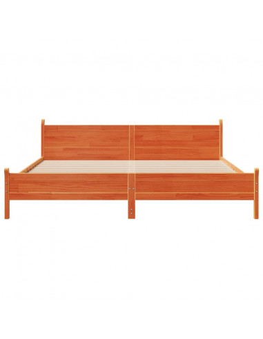 Letto senza Materasso Marrone Cera 180x200 cm in Legno di Pino