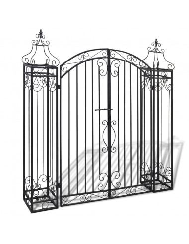 Cancello Ornamentale da Giardino Ferro Battuto 122x20,5x134 cm