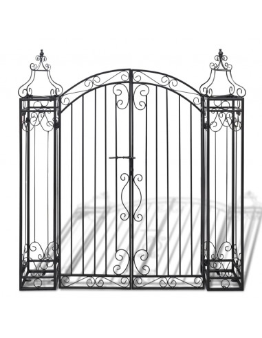 Cancello Ornamentale da Giardino Ferro Battuto 122x20,5x134 cm