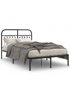 Giroletto con Testiera in Metallo Nero 120x190 cm 2