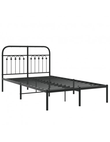 Giroletto con Testiera in Metallo Nero 120x190 cm