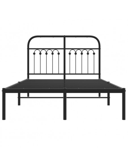 Giroletto con Testiera in Metallo Nero 120x190 cm
