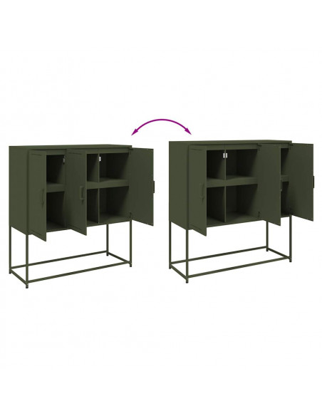 Credenza Verde Oliva 100,5x39x107 cm in Acciaio