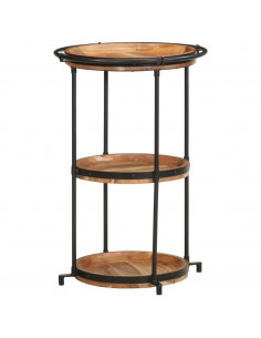 Tavolino Ø55x83 cm in Legno Massello di Acacia 2