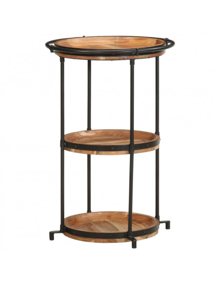 Tavolino Ø55x83 cm in Legno Massello di Acacia