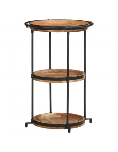 Tavolino Ø55x83 cm in Legno Massello di Acacia