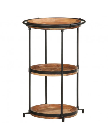 Tavolino Ø55x83 cm in Legno Massello di Acacia