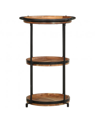 Tavolino Ø55x83 cm in Legno Massello di Acacia