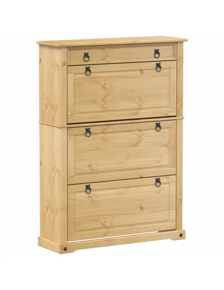 Scarpiera Corona 99x32x138 cm in Legno Massello di Pino