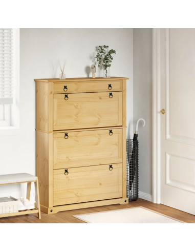 Scarpiera Corona 99x32x138 cm in Legno Massello di Pino