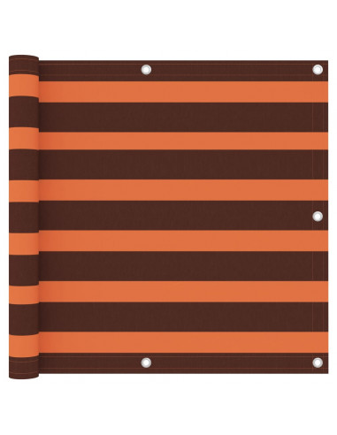 Paravento Balcone Arancione e Marrone 90x300 cm Tessuto Oxford