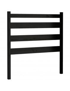 Testiera per Letto Nera 106x4x100 cm in Legno Massello di Pino 2