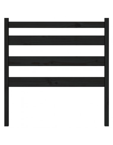 Testiera per Letto Nera 106x4x100 cm in Legno Massello di Pino
