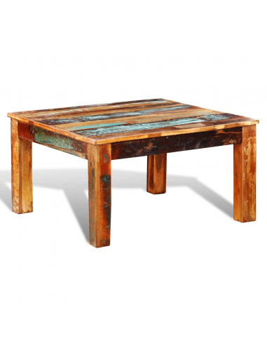 Tavolino da Salotto Quadrato in Legno di Recupero