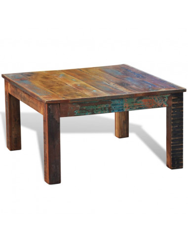 Tavolino da Salotto Quadrato in Legno di Recupero