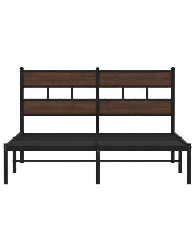 Giroletto senza Materasso con Testiera Rovere Marrone 137x190cm