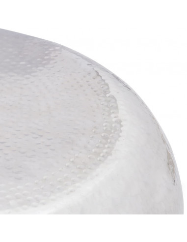 Tavolino per Caffè in Alluminio Martellato Argento