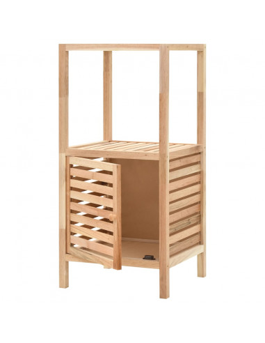 Armadietto da Bagno in Legno Massello di Noce 39,5x35,5x86 cm