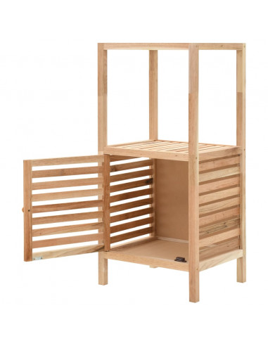 Armadietto da Bagno in Legno Massello di Noce 39,5x35,5x86 cm