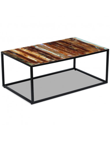 Tavolino da Salotto in Legno Massello di Recupero 100x60x40 cm