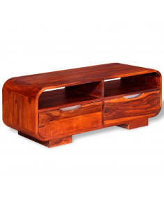 Tavolino da Salotto in Legno Massello di Sheesham 90x40x35 cm 2