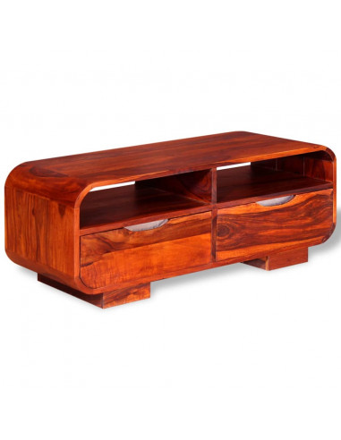 Tavolino da Salotto in Legno Massello di Sheesham 90x40x35 cm