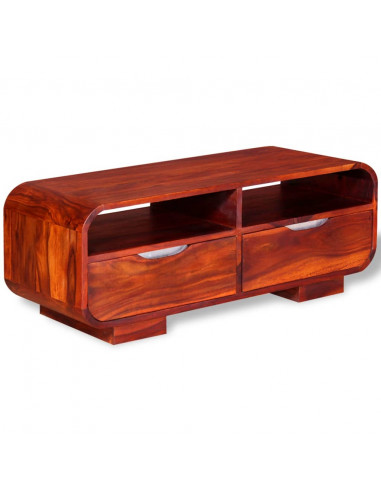 Tavolino da Salotto in Legno Massello di Sheesham 90x40x35 cm