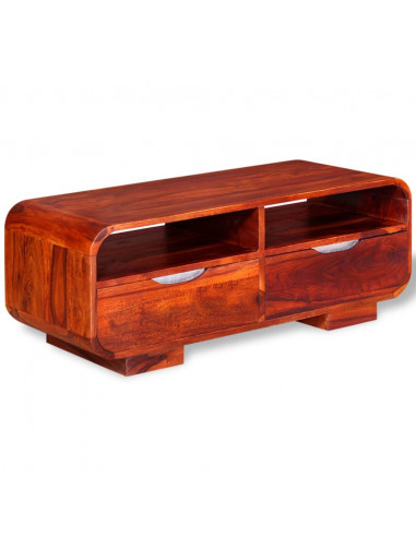 Tavolino da Salotto in Legno Massello di Sheesham 90x40x35 cm