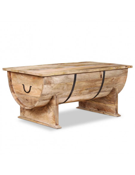 Tavolino da Salotto in Legno Massello di Mango 88x50x40 cm