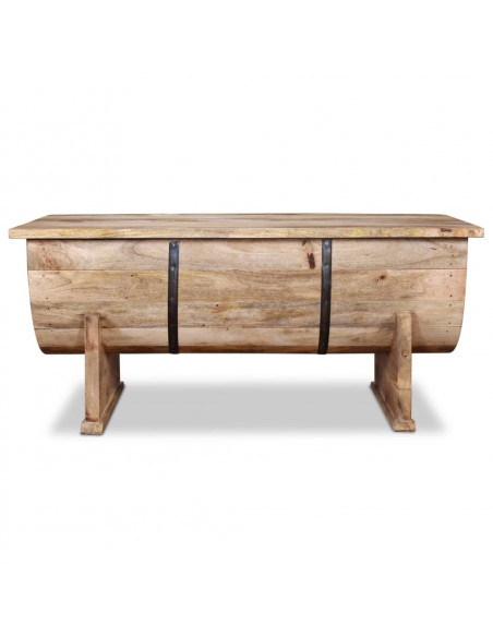 Tavolino da Salotto in Legno Massello di Mango 88x50x40 cm