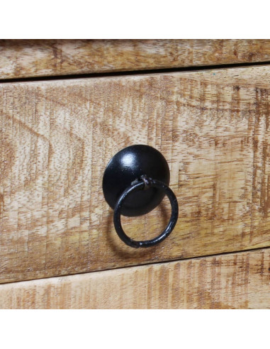 Tavolino da Salotto in Legno di Mango Grezzo 70x70x40 cm