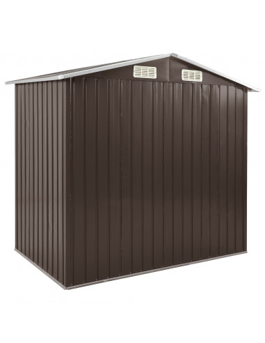 Capanno da Giardino con Scaffali Marrone 205x130x183 cm Ferro