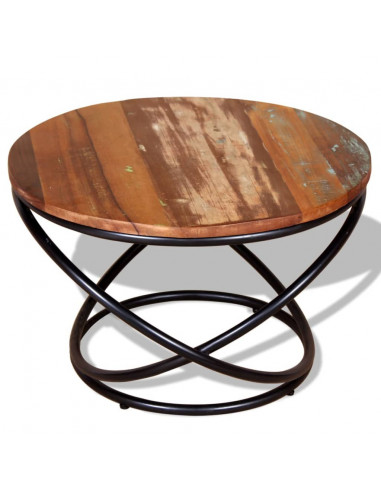 Tavolino da Salotto in Legno Massello di Recupero 60x60x40 cm