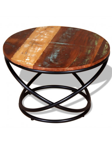 Tavolino da Salotto in Legno Massello di Recupero 60x60x40 cm