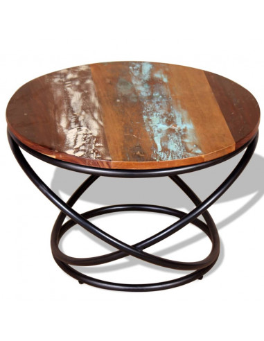 Tavolino da Salotto in Legno Massello di Recupero 60x60x40 cm