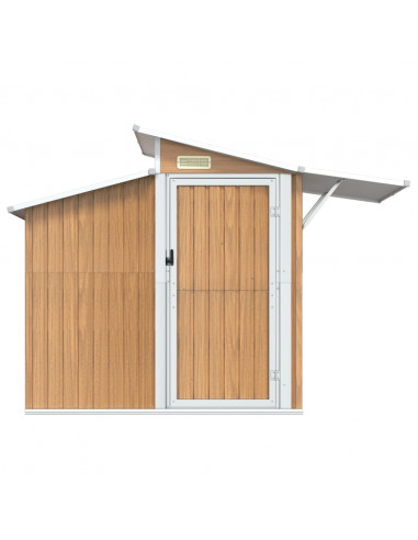 Capanno da Giardino Marrone 270x130x208,5 cm Acciaio Zincato