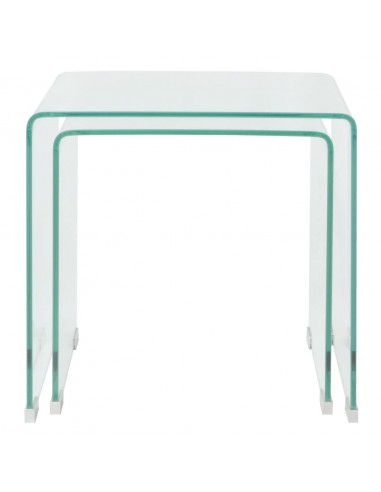 Set da Tavolo ad Incastro a 2 pz in Vetro Temprato Trasparente