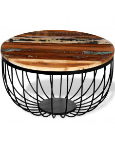 Tavolino da Salotto in Legno Massello di Recupero 2