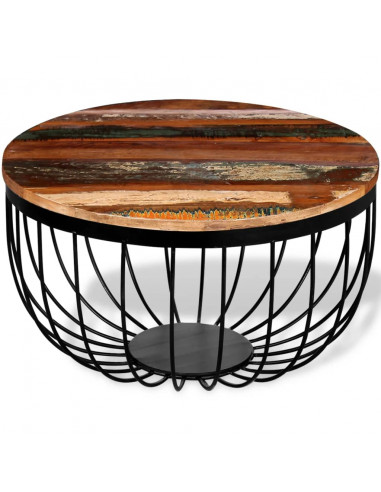 Tavolino da Salotto in Legno Massello di Recupero