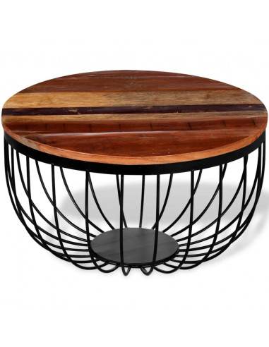 Tavolino da Salotto in Legno Massello di Recupero