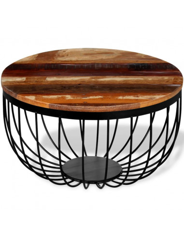 Tavolino da Salotto in Legno Massello di Recupero