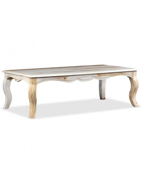 Tavolino da Salotto in Legno Massello di Sheesham 110x60x35 cm