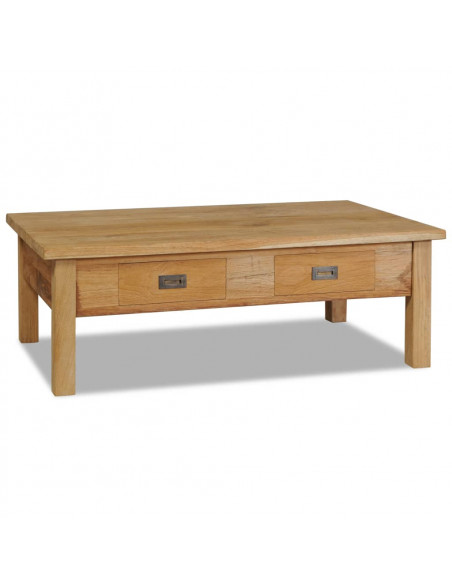 Tavolino da Salotto in Legno Massello di Teak 100x60x35 cm