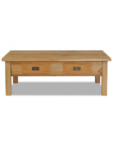 Tavolino da Salotto in Legno Massello di Teak 100x60x35 cm