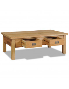 Tavolino da Salotto in Legno Massello di Teak 100x60x35 cm 2