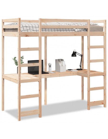Giroletto Soppalco senza Materasso 80x200cm Legno Massello Pino