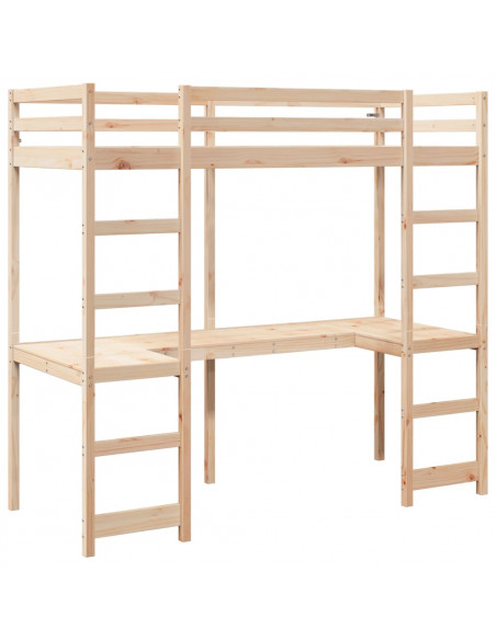 Giroletto Soppalco senza Materasso 80x200cm Legno Massello Pino