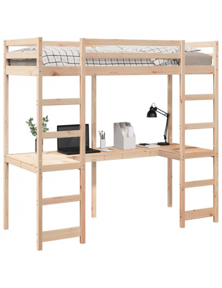 Giroletto Soppalco senza Materasso 80x200cm Legno Massello Pino