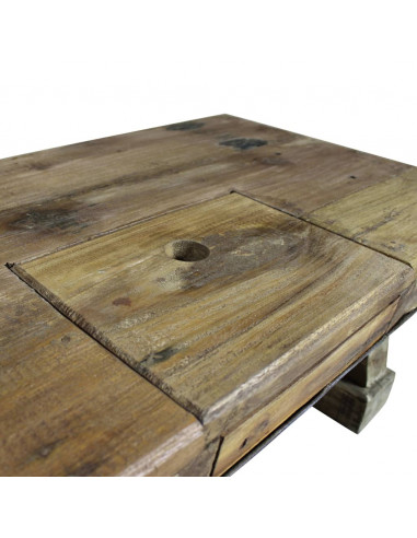 Tavolino da Salotto in Legno Massello di Recupero 90x50x35 cm